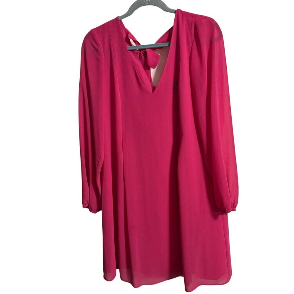 INC Internationalā Concepts Dress Women's S Shift Pink Punch Ivory Chiffon
